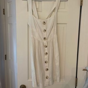 White Linen Free People Overall Dress
